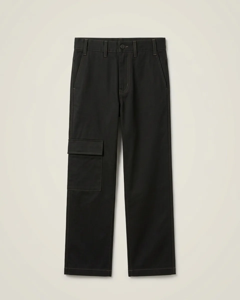 The Work Pant in Black, laid flat